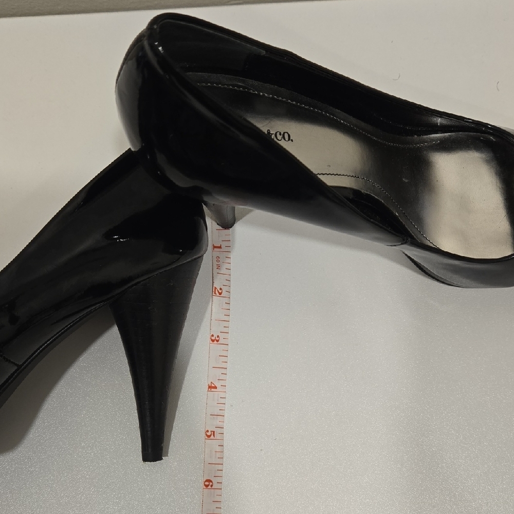 Style & Co. Glossy Black Peep Toe Heels - Picture 5 of 11